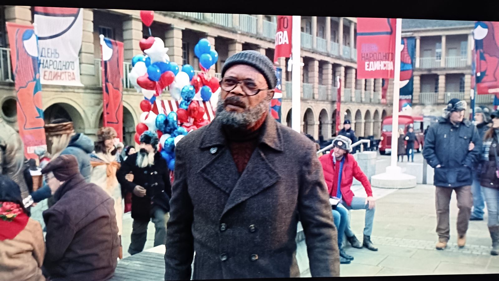 Secret Invasion Nick Fury at the Piece Hall